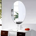 KunhaR Frameless Oval Wall Mirror, 12 X 18 Inch, 1 Piece 