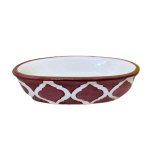 KunhaR Ceramic Soap Dish Holder, Ceramic Soap Dish Tray Holder, Pinkish Red