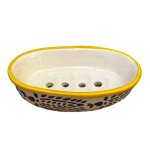 KunhaR Ceramic Soap Dish Holder, Ceramic Soap Dish Tray Holder, Yellow