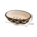 KunhaR Ceramic Soap Dish Holder, Ceramic Soap Dish Tray Holder, Black