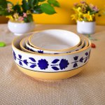 KunhaR Ceramic Mixing Bowls - 1500 Ml, 800 Ml, 600 Ml and 400 Ml, 4 Pieces, Yellow