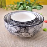 KunhaR Ceramic Mixing Bowls - 1500 Ml, 800 Ml, 600 Ml and 400 Ml, 4 Pieces, Black Luster