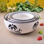 KunhaR Ceramic Mixing Bowls - 1500 Ml, 800 Ml, 600 Ml and 400 Ml, 4 Pieces, White