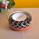 KunhaR Ceramic Mixing Bowls - 1500 Ml, 800 Ml, 600 Ml and 400 Ml, 4 Pieces, Red Black