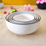 KunhaR Ceramic Mixing Bowls - 1500 Ml, 800 Ml, 600 Ml and 400 Ml, 4 Pieces, White Matt