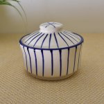 Kunhar Ceramic Donga With Lid, Ceramic Serving Donga, 270 Ml, 1 Piece, White Blue