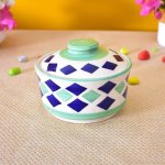 Kunhar Ceramic Donga With Lid, Ceramic Serving Donga, 270 Ml, 1 Piece, Fringy Flower