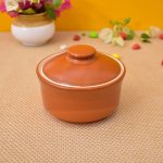 Kunhar Ceramic Donga With Lid, Ceramic Serving Donga, 270 Ml, 1 Piece, Terracotta