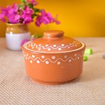 Kunhar Ceramic Donga With Lid, Ceramic Serving Donga, 270 Ml, 1 Piece, Terracotta