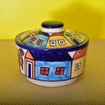 Kunhar Ceramic Donga with lid - 1000 ML, 1 Piece, Hut Print