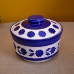 Kunhar Ceramic Donga with lid - 1000 ML, 1 Piece, Blue Flower