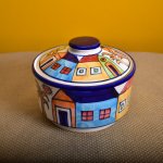 Kunhar Ceramic Donga with lid | Ceramic Bowl with lid - 450 ML, Multicolor