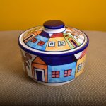 Kunhar Ceramic Donga With Lid, Ceramic Serving Donga, 270 Ml, 1 Piece, Multicolor