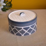 Kunhar Ceramic Donga with Lid, Ceramic Serving Donga - 700 ML, 1 Piece, Grey