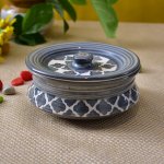 Kunhar Ceramic Donga With Lid, Ceramic Serving Donga - 500 ML, 1 Piece, Gray