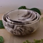 KunhaR Ceramic Mixing Bowls - 1500 ML, 800 ML And 600 ML, 3 Pieces, Marble Color