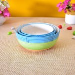 KunhaR Ceramic Mixing Bowls - 1500 ML, 800 ML And 600 ML, 3 Pieces, Green