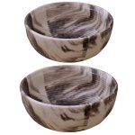 KunhaR Ceramic Mixing Bowls - 1500 ML and 800 ML, 2 Pieces, Marble Color