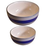 KunhaR Ceramic Mixing Bowls - 1500 ML and 800 ML, 2 Pieces, Monsoon