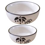 KunhaR Ceramic Mixing Bowls - 1500 ML and 800 ML, 2 Pieces, White