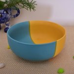 Kunhar Ceramic Bowl, Big Ceramic Bowl, Ceramic Serving Bowl, 1500 Ml, Yellow Dusty Blue