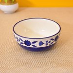 Kunhar Ceramic Bowl, Big Ceramic Bowl, Ceramic Serving Bowl, 1500 Ml, Blue Flower