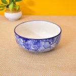 Kunhar Ceramic Bowl, Big Ceramic Bowl, Ceramic Serving Bowl, 1500 Ml, Blue Luster