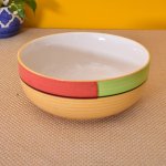 Kunhar Ceramic Bowl, Big Ceramic Bowl, Ceramic Serving Bowl, 1500 Ml, Yellow