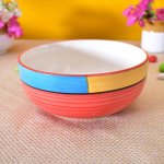 Kunhar Ceramic Bowl, Big Ceramic Bowl, Ceramic Serving Bowl, 1500 Ml, Red