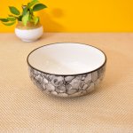 Kunhar Ceramic Bowl, Big Ceramic Bowl, Ceramic Serving Bowl, 1500 Ml, Black Luster