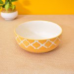 Kunhar Ceramic Bowl, Big Ceramic Bowl, Ceramic Serving Bowl, 1500 Ml, Yellow Chidi