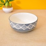 Kunhar Ceramic Bowl, Big Ceramic Bowl, Ceramic Serving Bowl, 1500 Ml, Grey