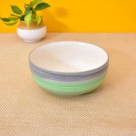 Kunhar Ceramic Bowl, Big Ceramic Bowl, Ceramic Serving Bowl, 1500 Ml, Green Gray