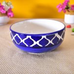 Kunhar Ceramic Bowl, Big Ceramic Bowl, Ceramic Serving Bowl, 1500 Ml, Blue Umrao