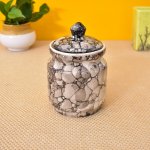 KunhaR Ceramic Multipurpose Jar, Ceramic Storage Jar - 600 Ml, 1 Piece, Black Luster