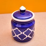 KunhaR Ceramic Multipurpose Jar, Ceramic Storage Jar - 600 Ml, 1 Piece, Blue