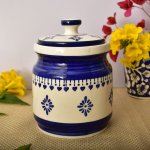 KunhaR Ceramic Multipurpose Jar, Ceramic Storage Jar - 1000 Ml, 1 Piece, Grey Desert Sand