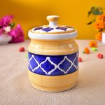 KunhaR Ceramic Multipurpose Jar, Ceramic Storage Jar - 1000 Ml, 1 Piece, Yellow