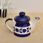 KunhaR Ceramic Teapot, Ceramic Kettle, Coffee Pot, Ceramic Tea Pot - 300 Ml, Blue Flower