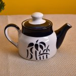 KunhaR Ceramic Teapot, Ceramic Kettle, Coffee Pot, Ceramic Tea Pot - 300 Ml, White Tree