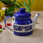 KunhaR Ceramic Teapot, Ceramic Kettle, Coffee Pot, Ceramic Tea Pot - 300 Ml, Blue