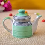 KunhaR Ceramic Teapot, Ceramic Kettle, Coffee Pot, Ceramic Tea Pot - 300 Ml, Greyish Green