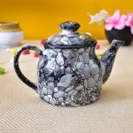 KunhaR Ceramic Teapot, Ceramic Kettle, Coffee Pot, Ceramic Tea Pot - 300 Ml, Black Luster