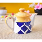 KunhaR Ceramic Teapot, Ceramic Kettle, Coffee Pot, Ceramic Tea Pot - 300 Ml, Yellow Blue