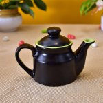 KunhaR Ceramic Teapot, Ceramic Kettle, Coffee Pot, Ceramic Tea Pot - 300 Ml, Black Green