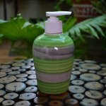 KunhaR Ceramic Long-Lasting Liquid Handwash Soap Dispenser for Bathroom | Handwash Bottle for Kitchen | Soap Dispenser for Wash Basin | Bathroom Accessories | 300 ml, Forest Green