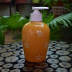 KunhaR Ceramic Long-Lasting Liquid Handwash Soap Dispenser for Bathroom | Handwash Bottle for Kitchen | Soap Dispenser for Wash Basin | Bathroom Accessories | 300 ml, Bee Yellow