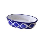 KunhaR Ceramic Soap Dish Holder, Ceramic Soap Dish Tray Holder, Blue Chidi