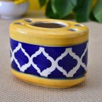 KunhaR Ceramic Toothbrush Holder Stand for Bathroom, Yellow