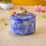 KunhaR Ceramic Toothbrush Holder Stand for Bathroom, Blue-Luster